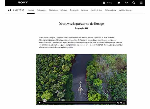 La nouvelle caméra α9 Sony est une véritable révolution dans l'imagerie  professionnelle - Sony of Canada